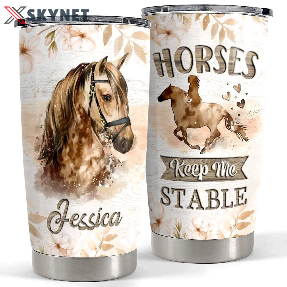 Personalized horse tumbler motivation engraved style for animal lover Personalized Tumbler