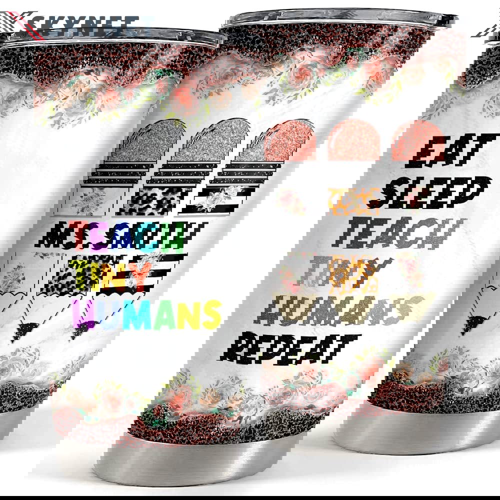 Personalized teacher tumbler tiny human funny art for teacher Personalized Tumbler