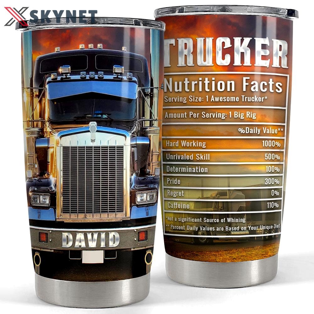 Personalized tumbler for trucker nutrition facts Personalized Tumbler