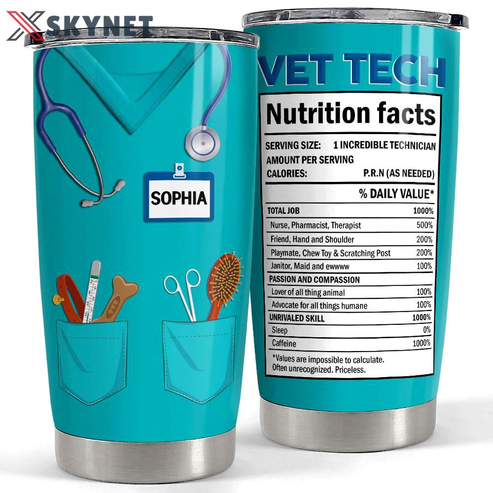 Personalized tumbler for vet nutrition facts Personalized Tumbler