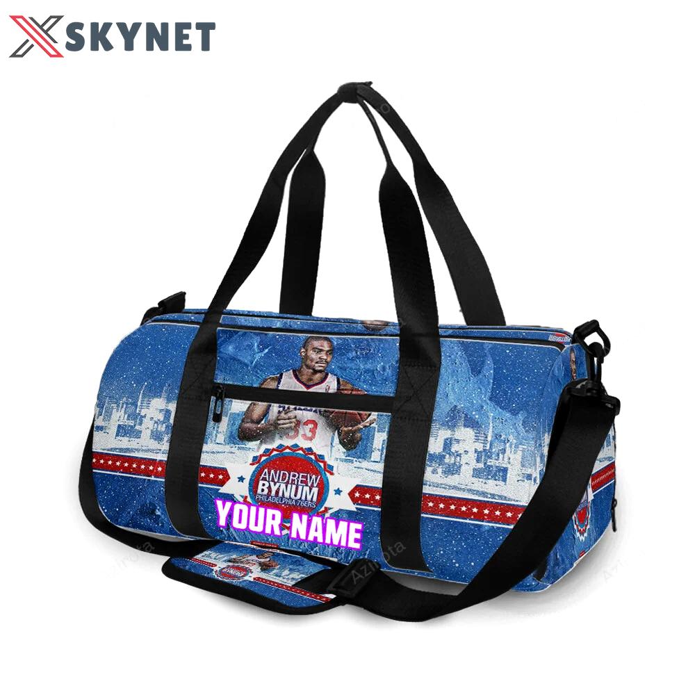 Philadelphia 76ers andrew bynum painting city personalized name travel bag gym bag 2257 Travel Bag