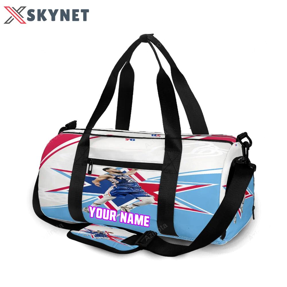 Philadelphia 76ers ben simmons throwing ball personalized name travel bag gym bag 2244 Travel Bag