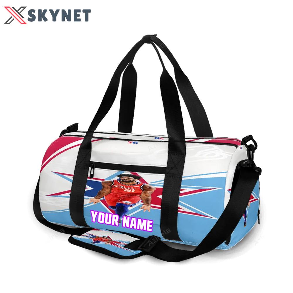 Philadelphia 76ers joel embiid star personalized name travel bag gym bag 2181 Travel Bag