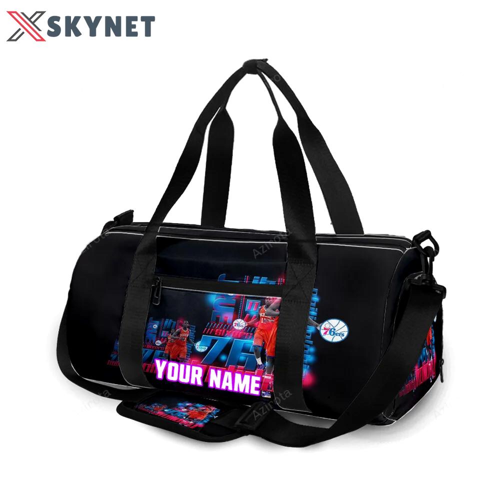 Philadelphia 76ers player holiday personalized name travel bag gym bag 2229 Travel Bag