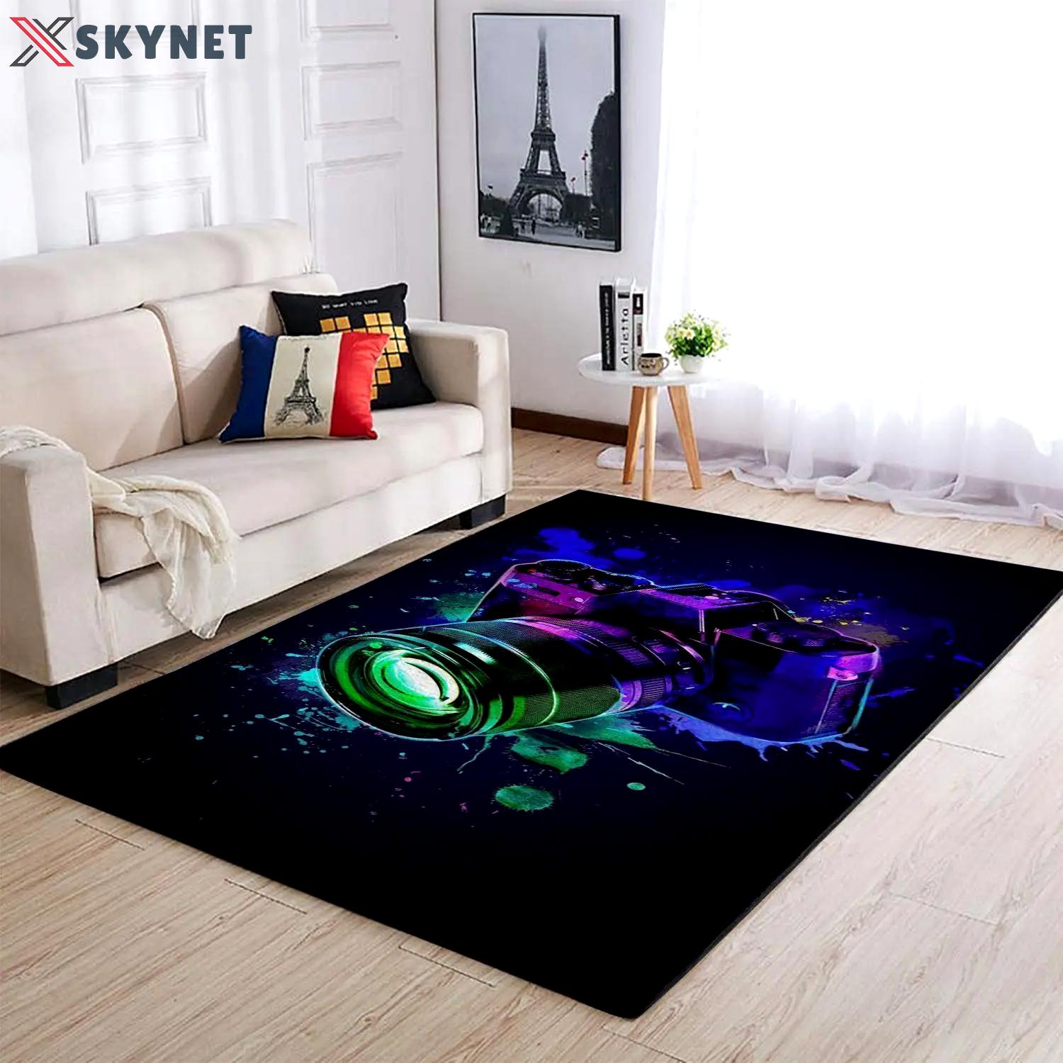 Photography lover: camera artwork area rug ofd 190926 area rug living room carpet rug regtangle carpet floor decor home decor Rectangle Rug