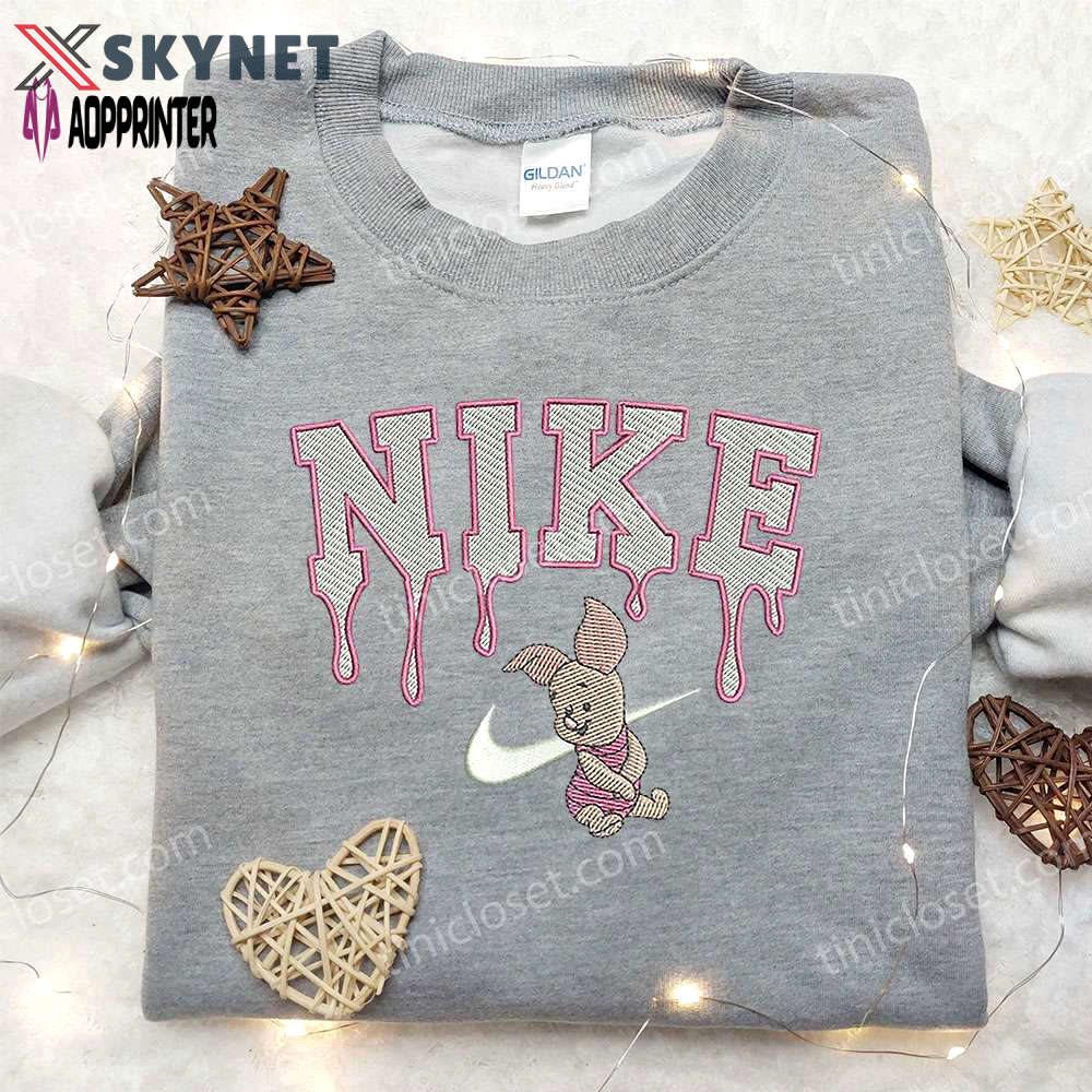 Piglet x nike embroidered sweatshirt: winnie the pooh disney inspired shirt Embroidered Shirt