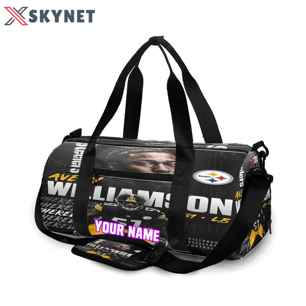 Pittsburgh steelers avery williamson no51 personalized name travel bag gym bag 196 Travel Bag