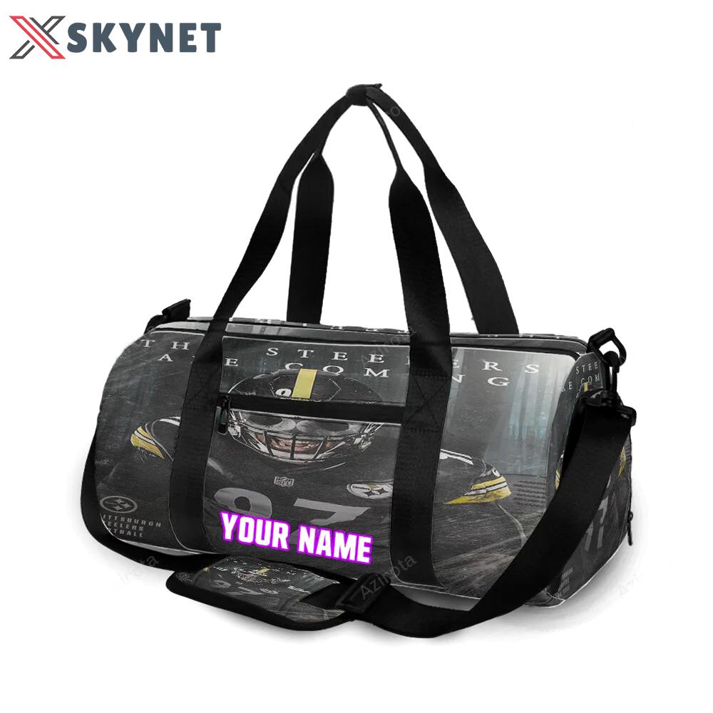 Pittsburgh steelers cameron heyward no97 m4 personalized name travel bag gym bag 1189 Travel Bag