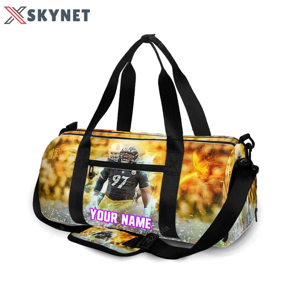Pittsburgh steelers cameron heyward no97 personalized name travel bag gym bag 1859 Travel Bag