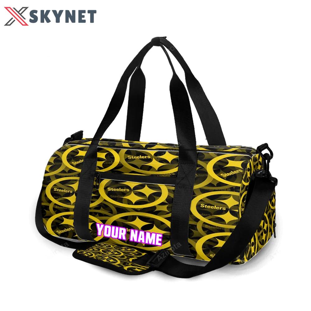 Pittsburgh steelers seamless personalized name travel bag gym bag 1136 Travel Bag