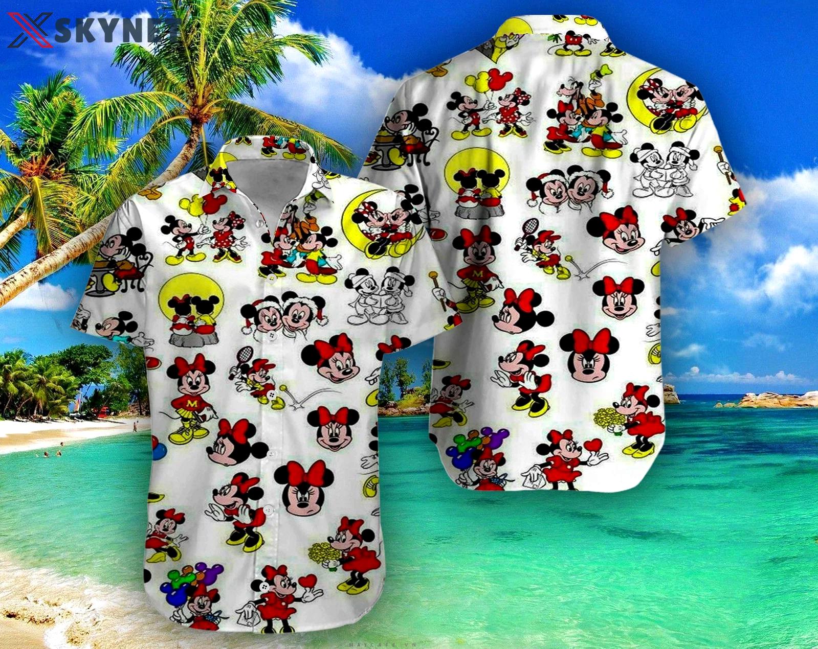 Play tennis disney mickey mouse floral aloha hawaiian shirt 024 Hawaii Shirt