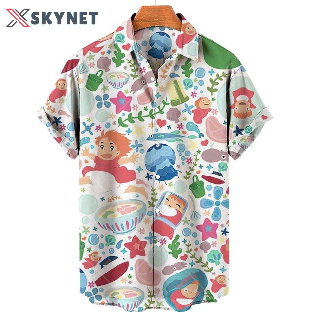 Ponyo and friends shirt hawaii shirt Hawaii Shirt Shorts & Flip Flops