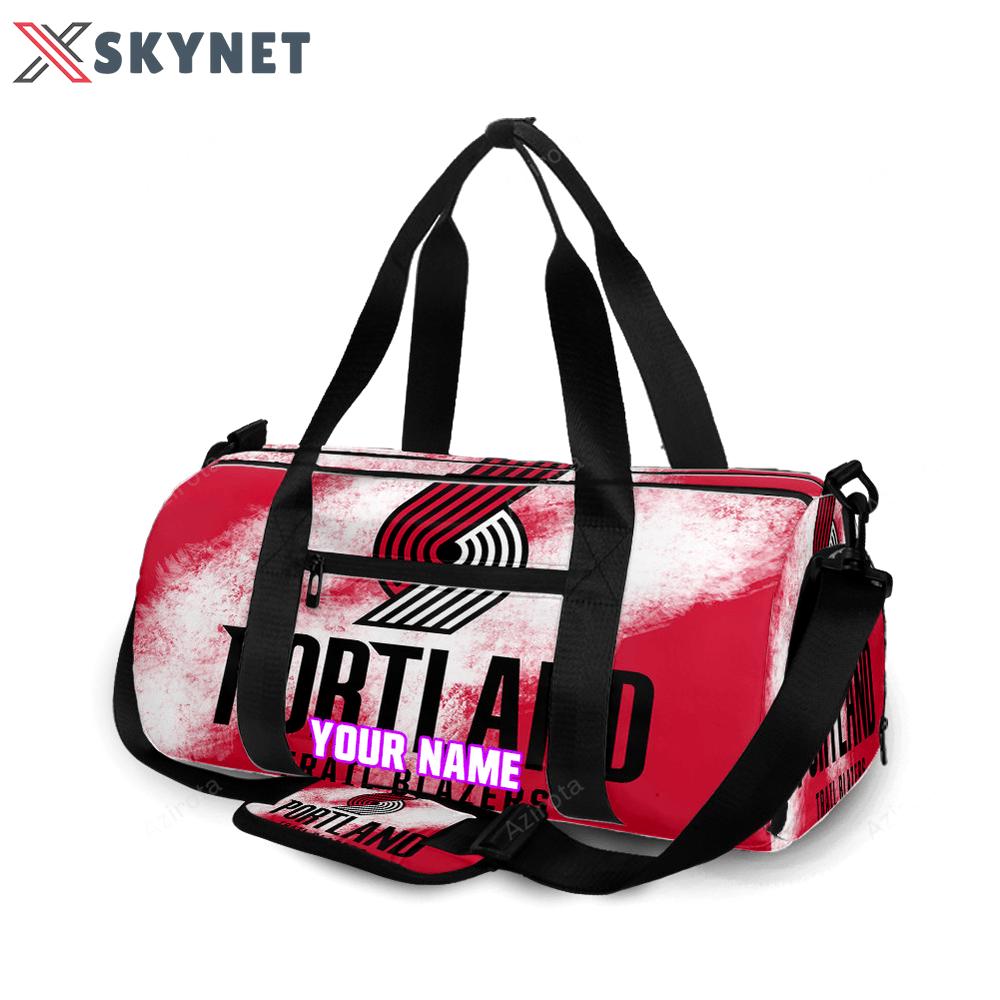 Portland trail blazers reddish white personalized name travel bag gym bag 2314 Travel Bag