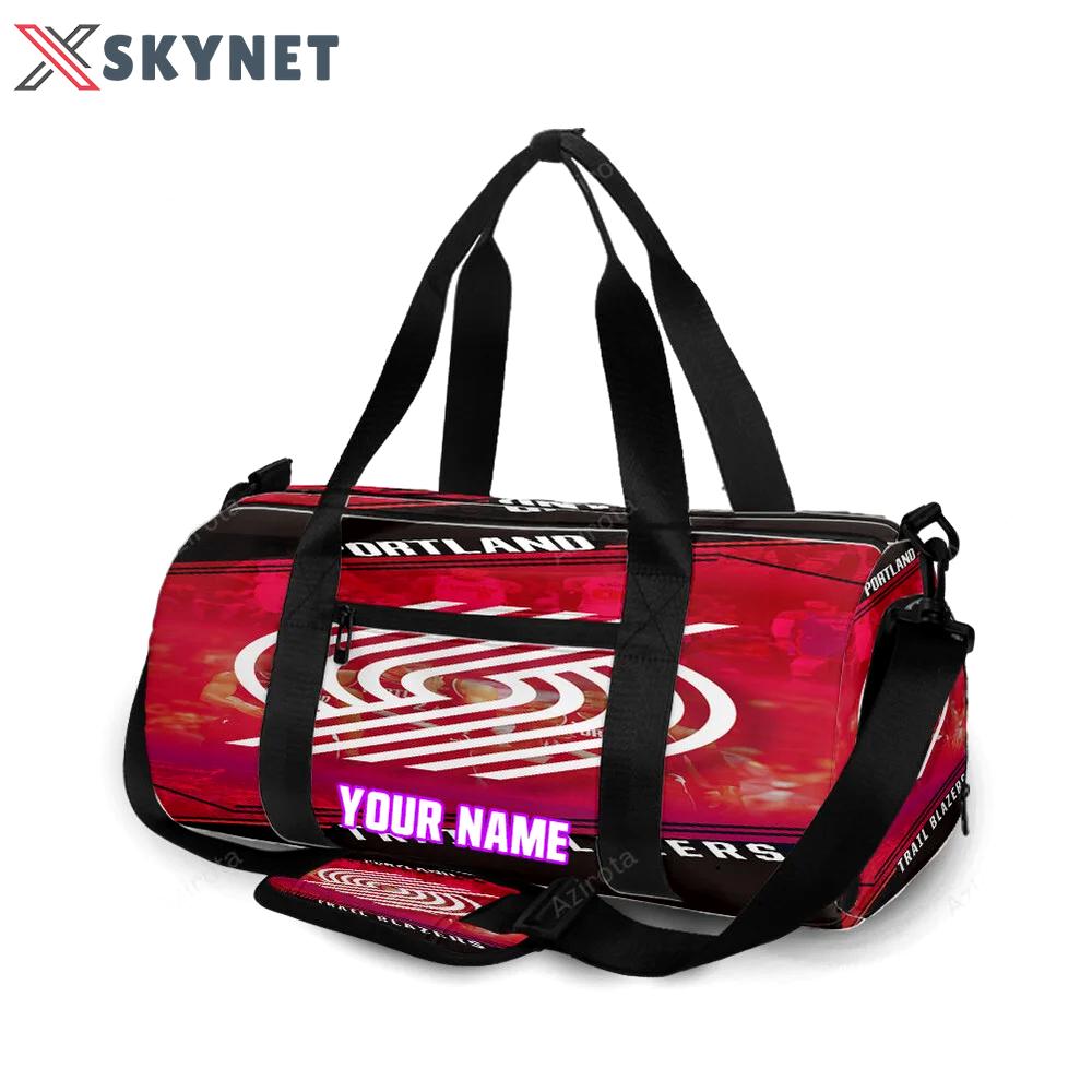 Portland trail blazers white players red personalized name travel bag gym bag 2327 Travel Bag
