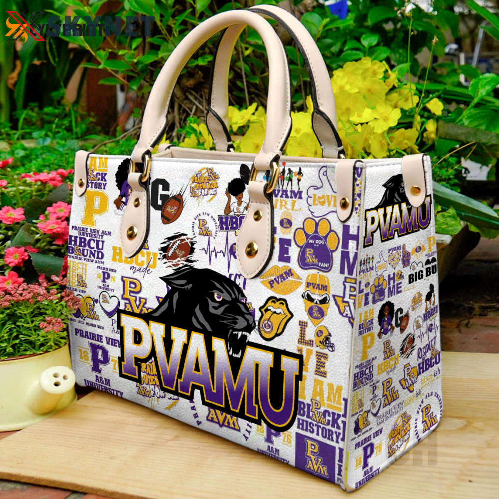 Prairie view a&m panthers leather handbag gift for women 4134 Women Leather Hand Bag