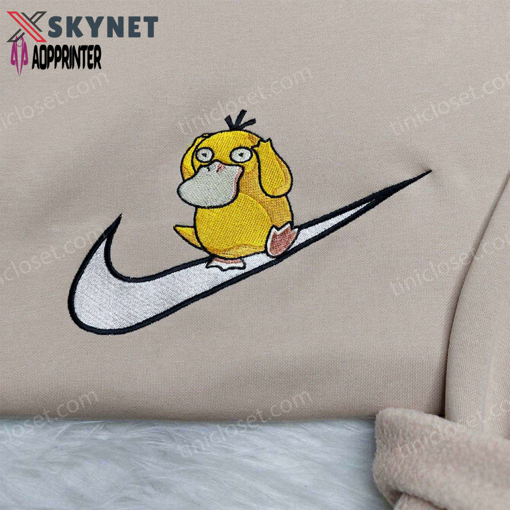 Psyduck x nike embroidered hoodie: best pokemon sweatshirt for anime fans Embroidered Shirt