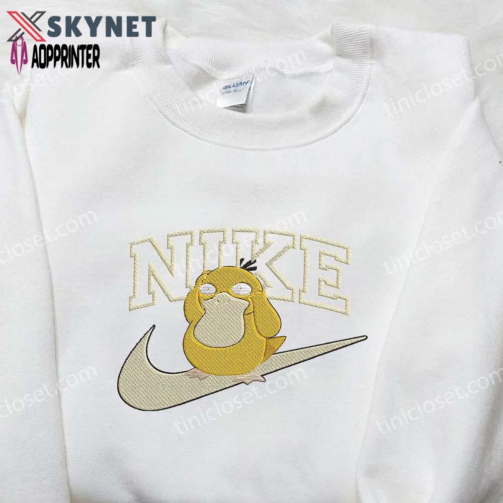 Psyduck x nike embroidered shirt – pokemon & nike inspired unique design Embroidered Shirt