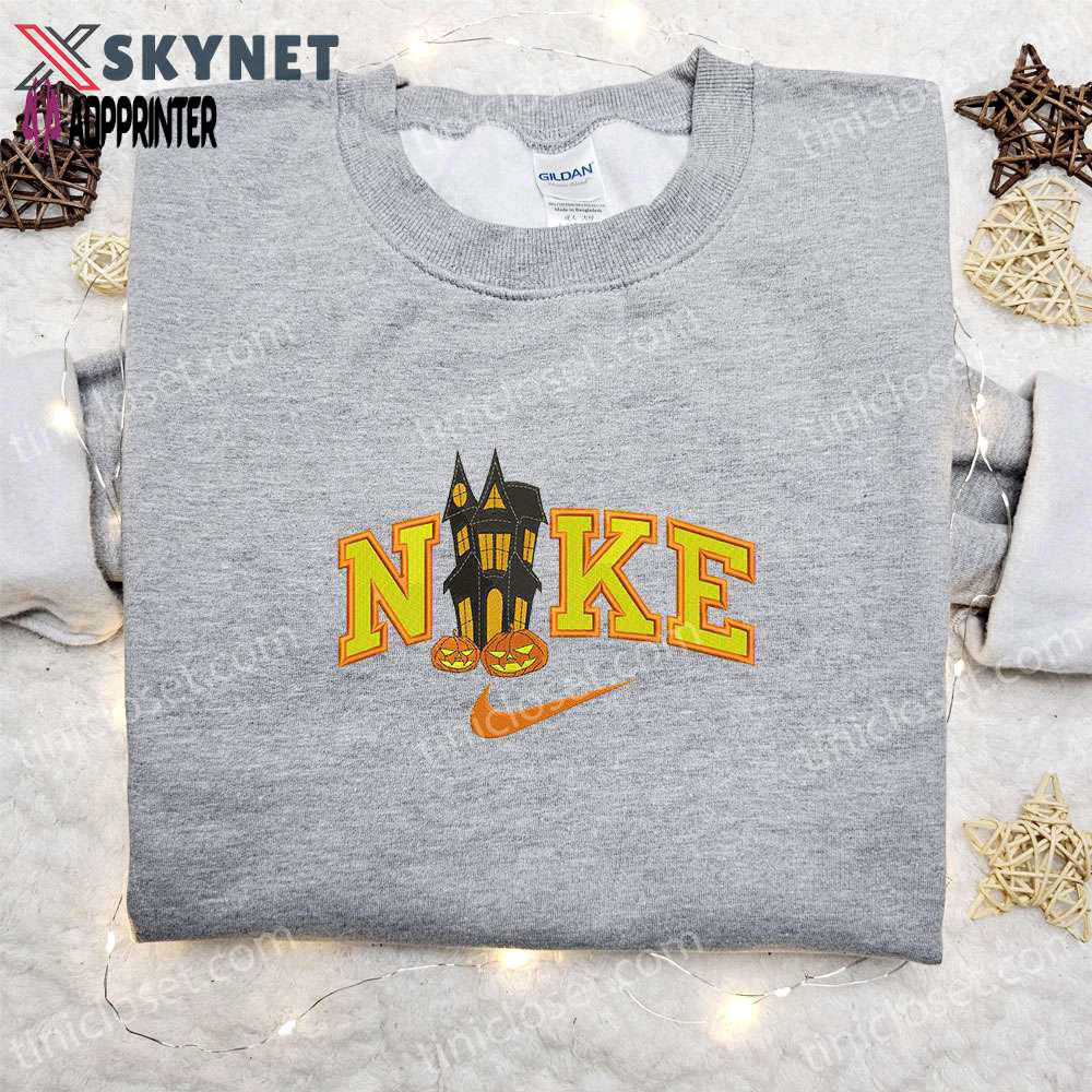 Pumpkin castle halloween x nike embroidered sweatshirt & shirt: best halloween gift ideas Embroidered Shirt