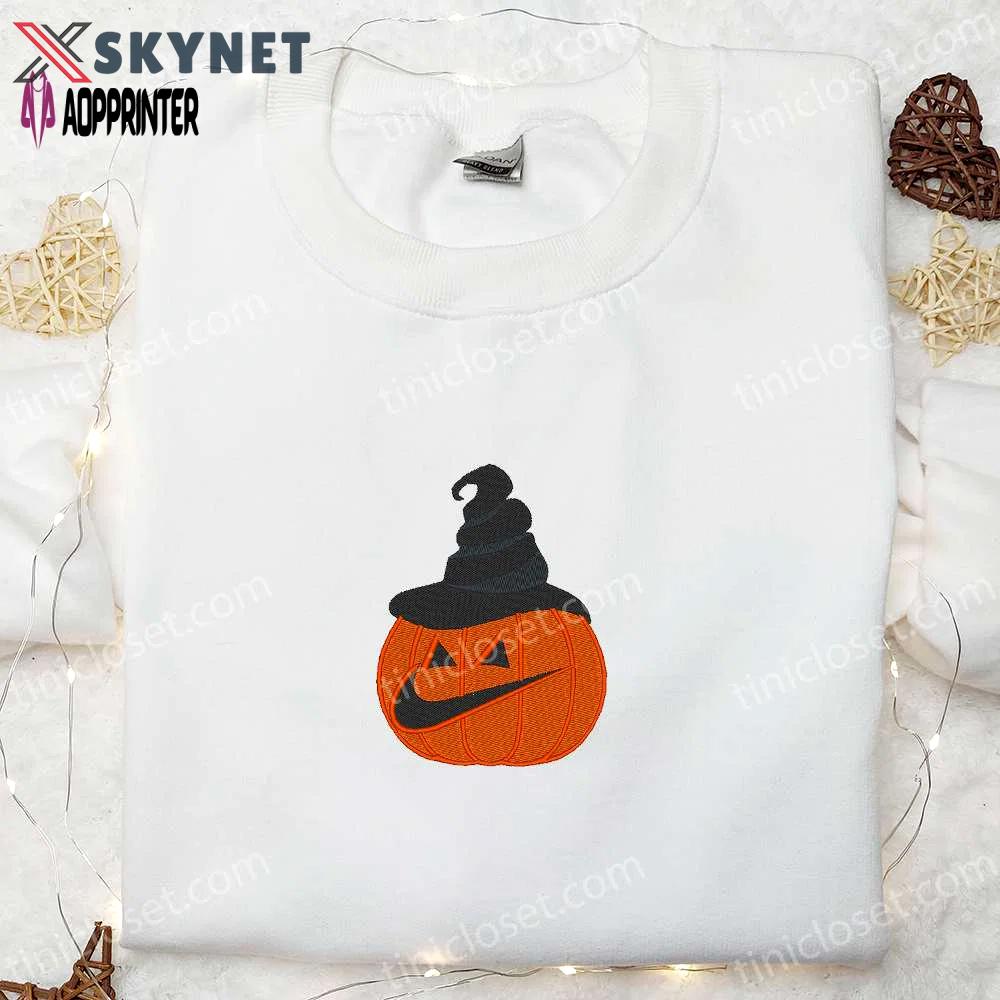 Pumpkin ghost x nike embroidered hoodie & shirt: best halloween gift ideas Embroidered Shirt