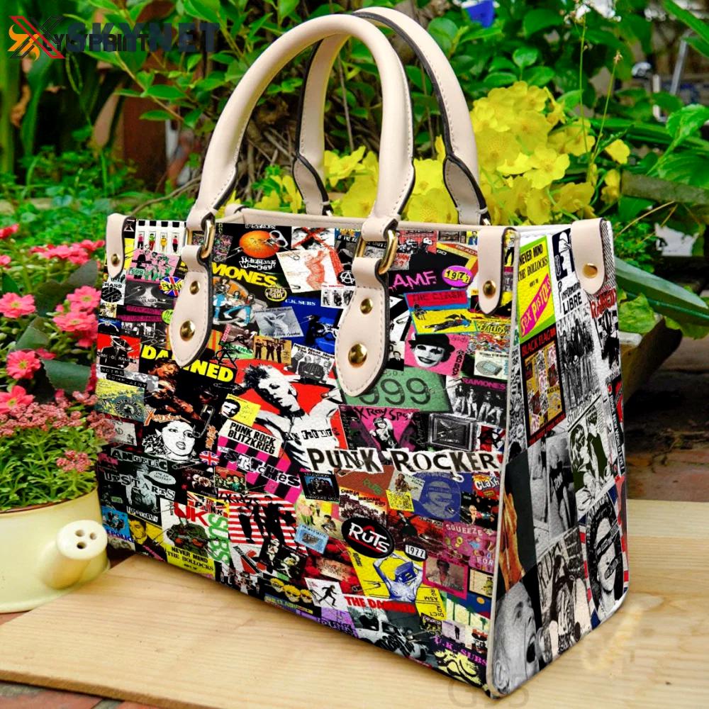 Punk rock leather bag for women gift 1020 Women Leather Hand Bag