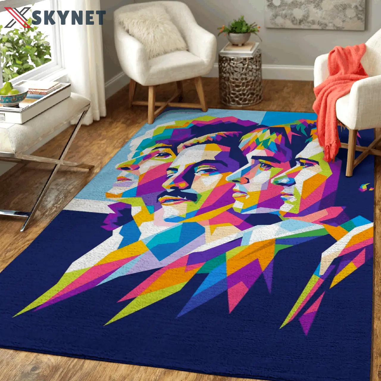 Queen rock band art for you lovers of queen area rug area rug living room carpet rug regtangle carpet floor decor home decor Rectangle Rug
