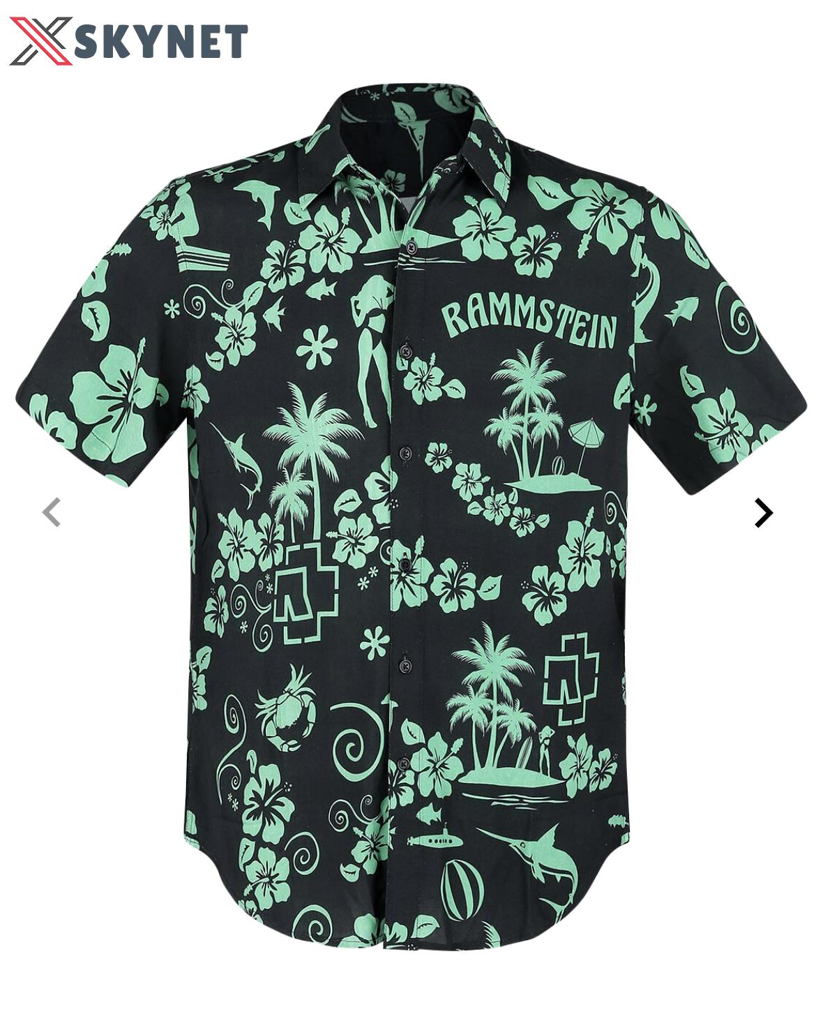 Rammstein hawaiian 7 Hawaii Shirt Shorts & Flip Flops
