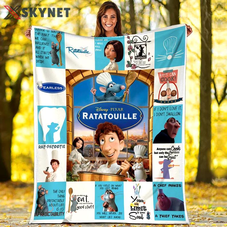 Ratatouille fleece blanket, ratatouille mouse blanket, alfredo linguini colette tatou, birthday gifts for kids, christmas gifts Quilt Blanket