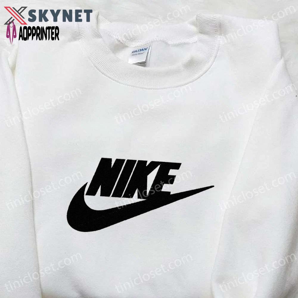 Retro nike embroidered shirt: stylish nike-inspired gift for family Embroidered Shirt