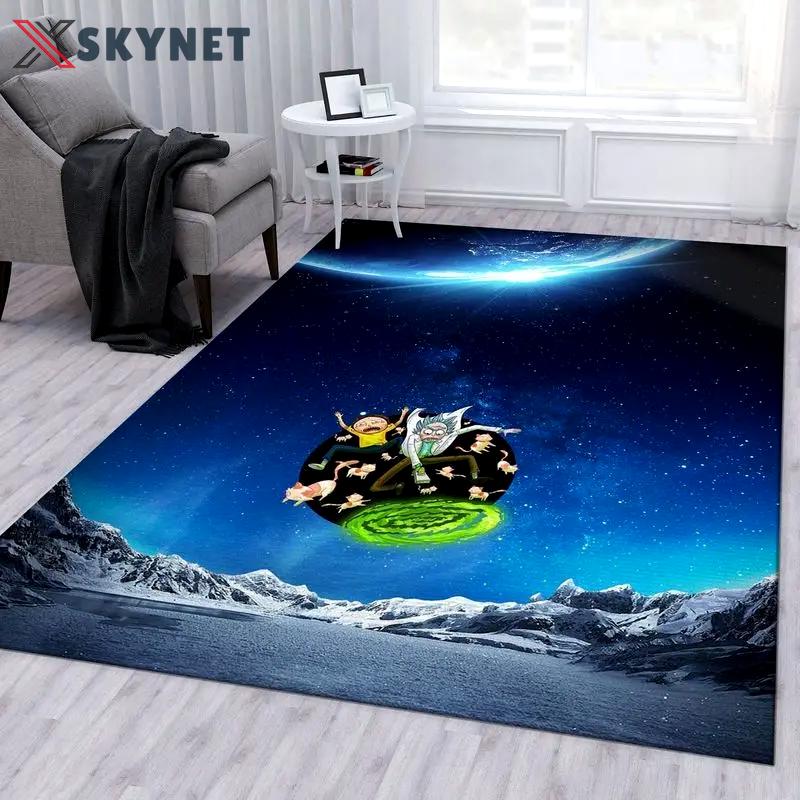 Rick and morty 123 area rug living room and bed room rug rug regtangle carpet floor decor home decor Rectangle Rug