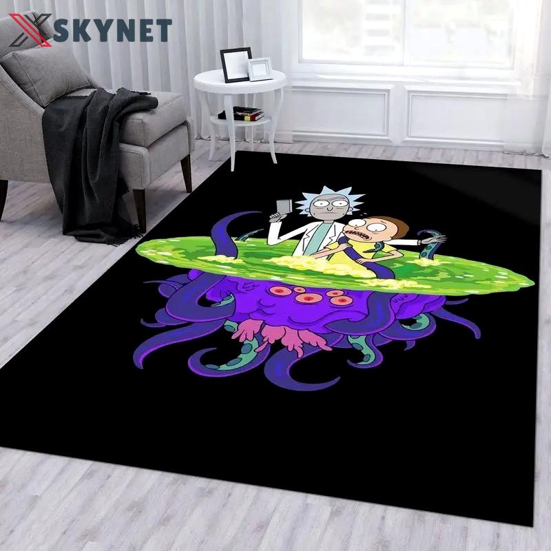 Rick and morty 54 area rug living room and bed room rug rug regtangle carpet floor decor home decor Rectangle Rug
