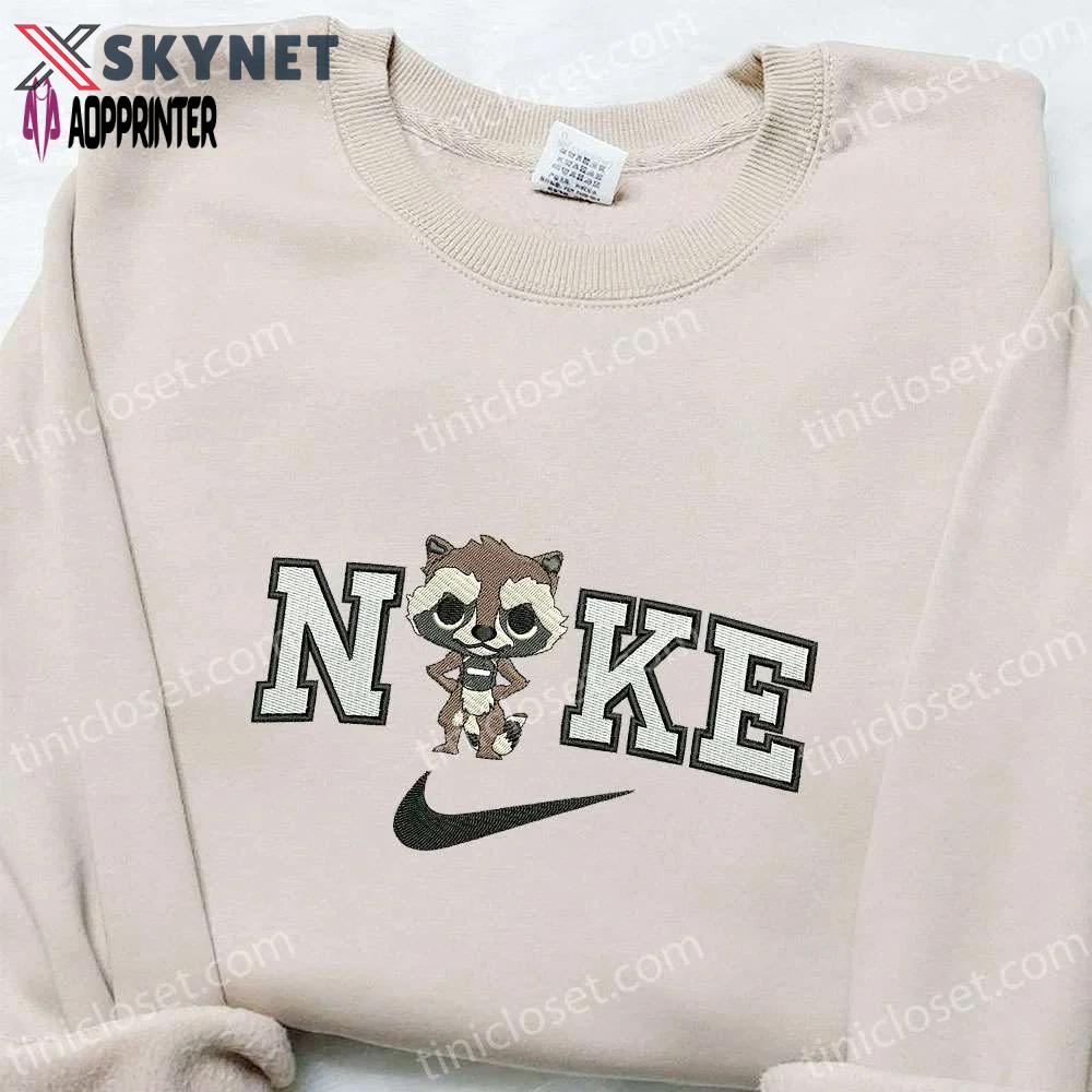 Rocket racoon x nike movie embroidered sweatshirt marvel universe custom hoodie Embroidered Shirt