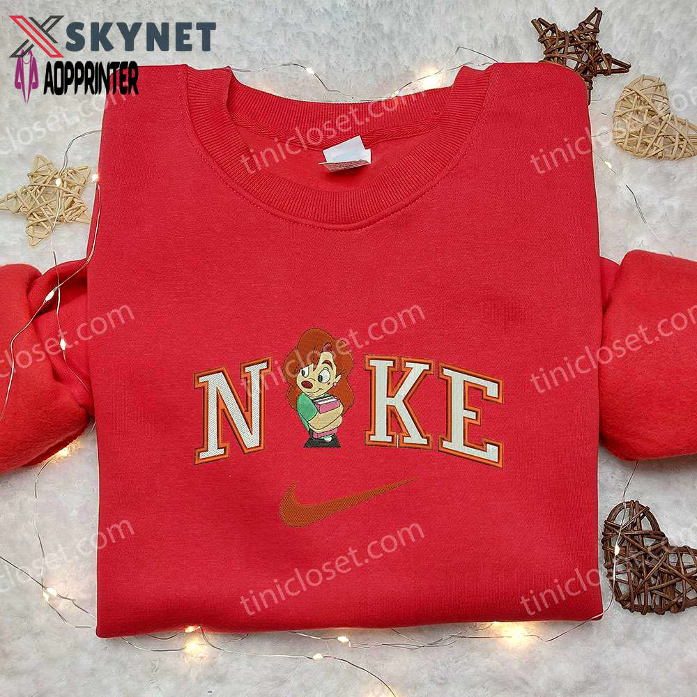Roxanne x nike embroidered sweatshirt goofy movie walt disney shirt nike inspired shirt Embroidered Shirt