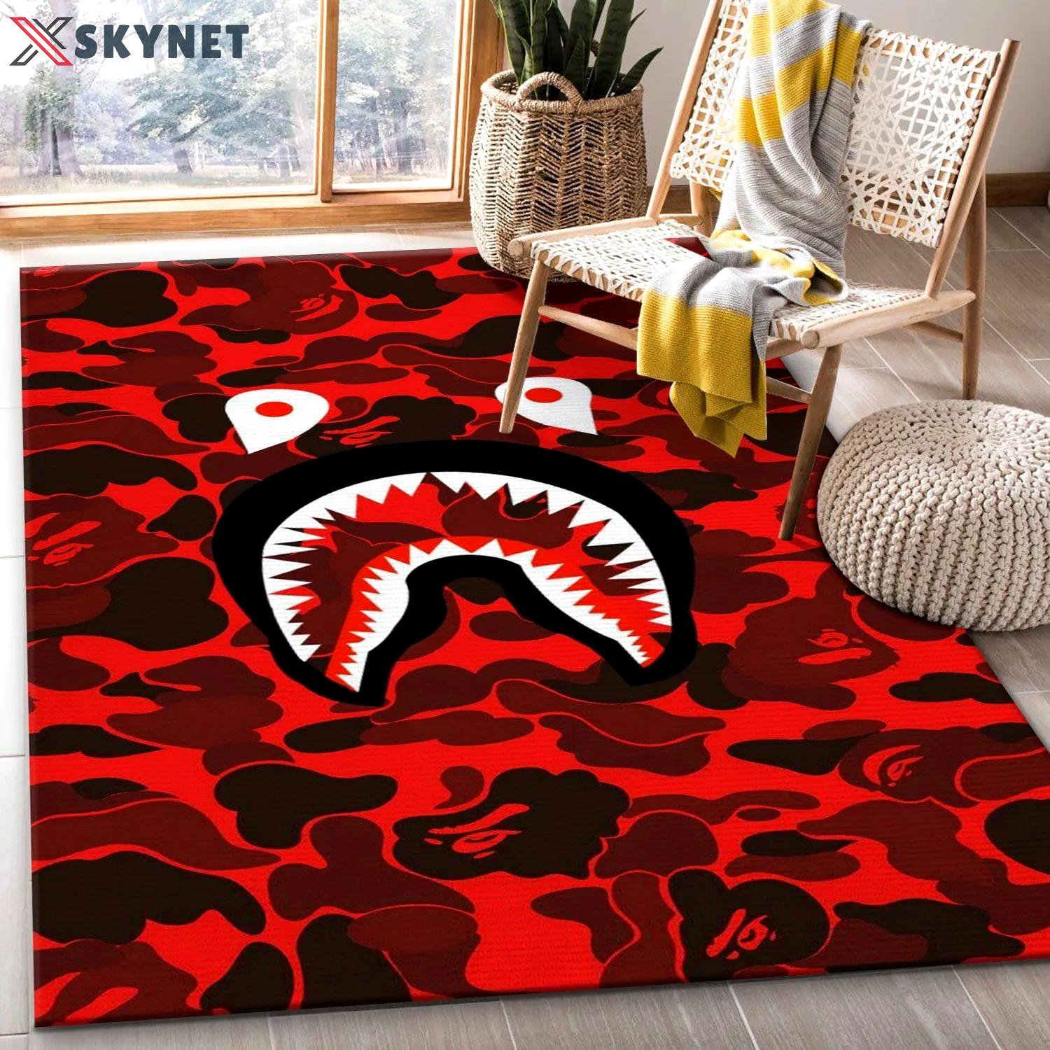 Rugs in living room and bedroom - Bape area rug for christmas fashion brand rug living room rug floor decor floor mats keep warm in winter Rectangle Rug