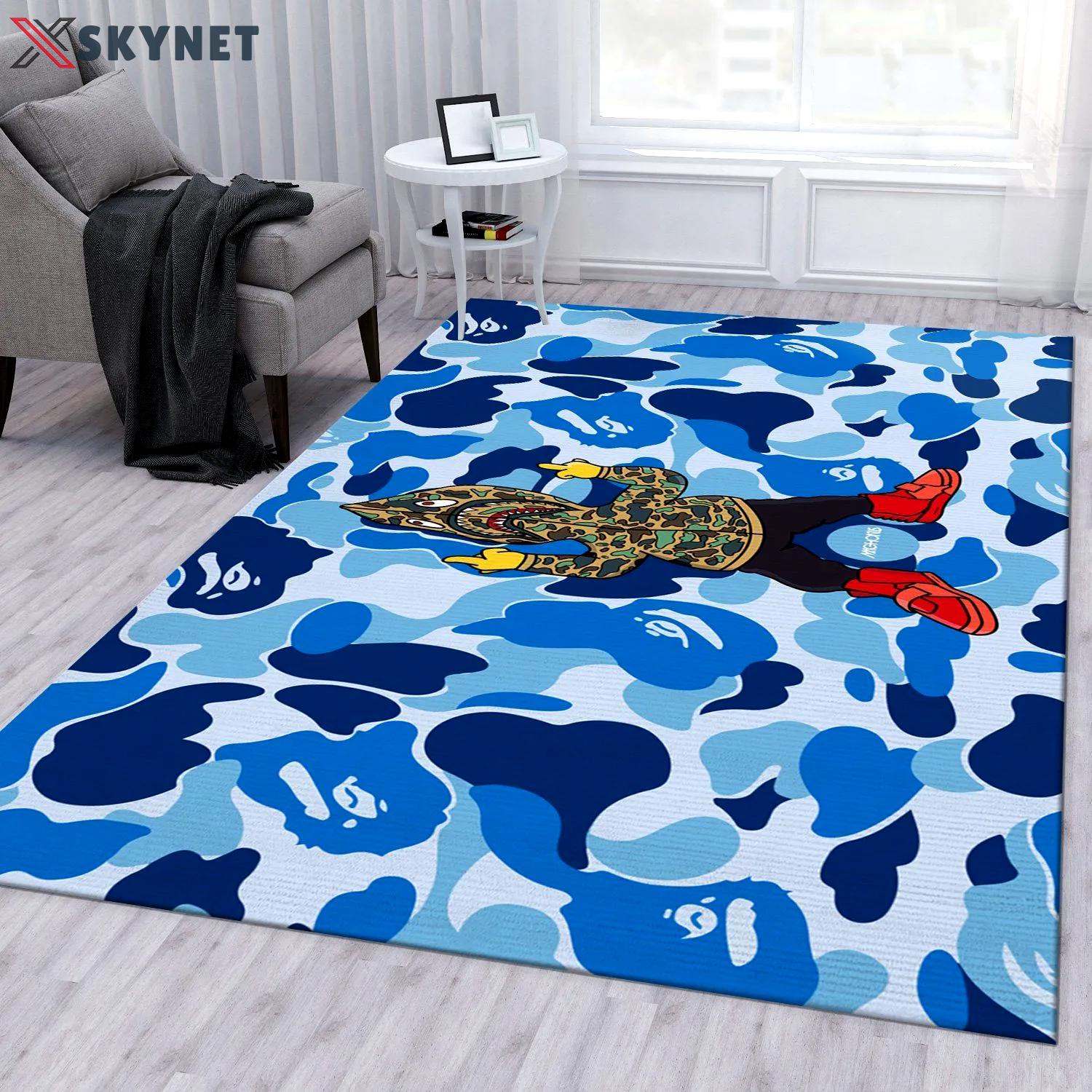 Rugs in living room and bedroom - Bape shark area rug for christmas bedroom rug us gift decor Rectangle Rug