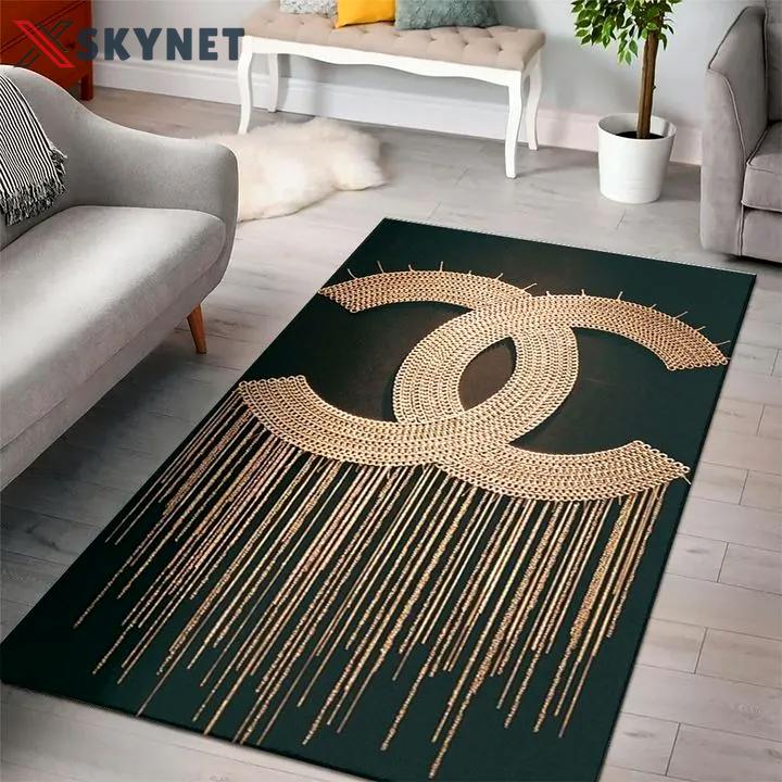 Rugs in living room and bedroom - Chanel logo new luxury fashion luxury brand premium rug carpet for living room home decoration Rectangle Rug
