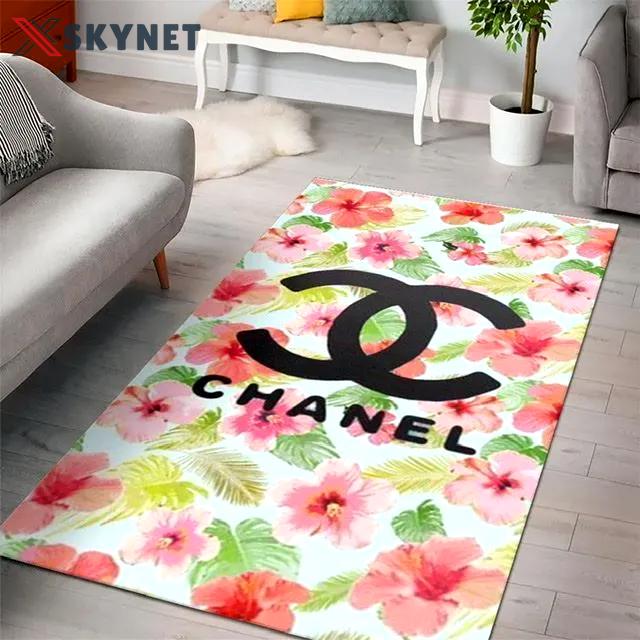 Rugs in living room and bedroom - Chanel pinky flowers luxury fashion luxury brand premium rug carpet for living room bedroom carpet floor mats keep warm in winter mat Rectangle Rug