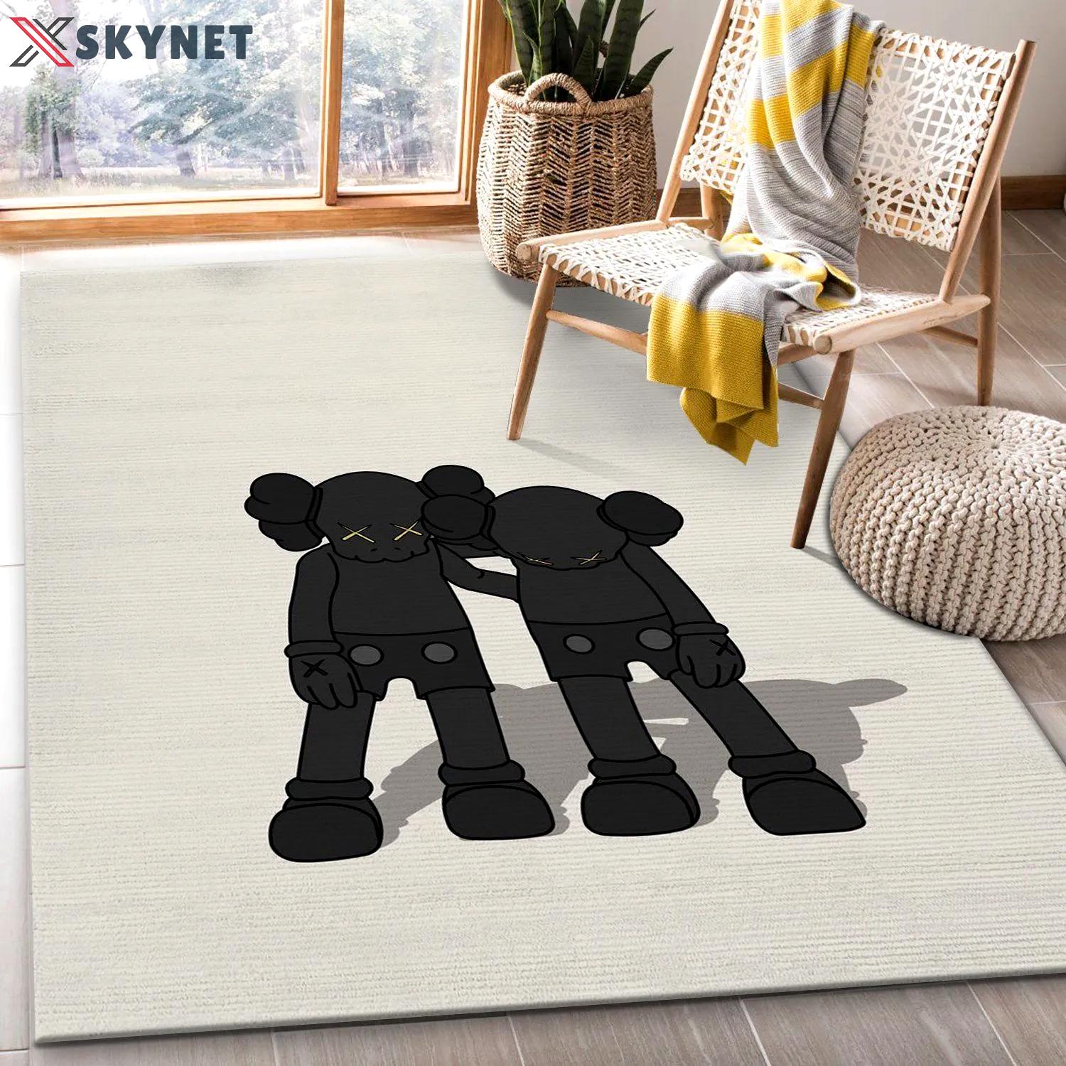 Rugs in living room and bedroom - Kaws along the way black area rug bedroom rug christmas gift us decor Rectangle Rug