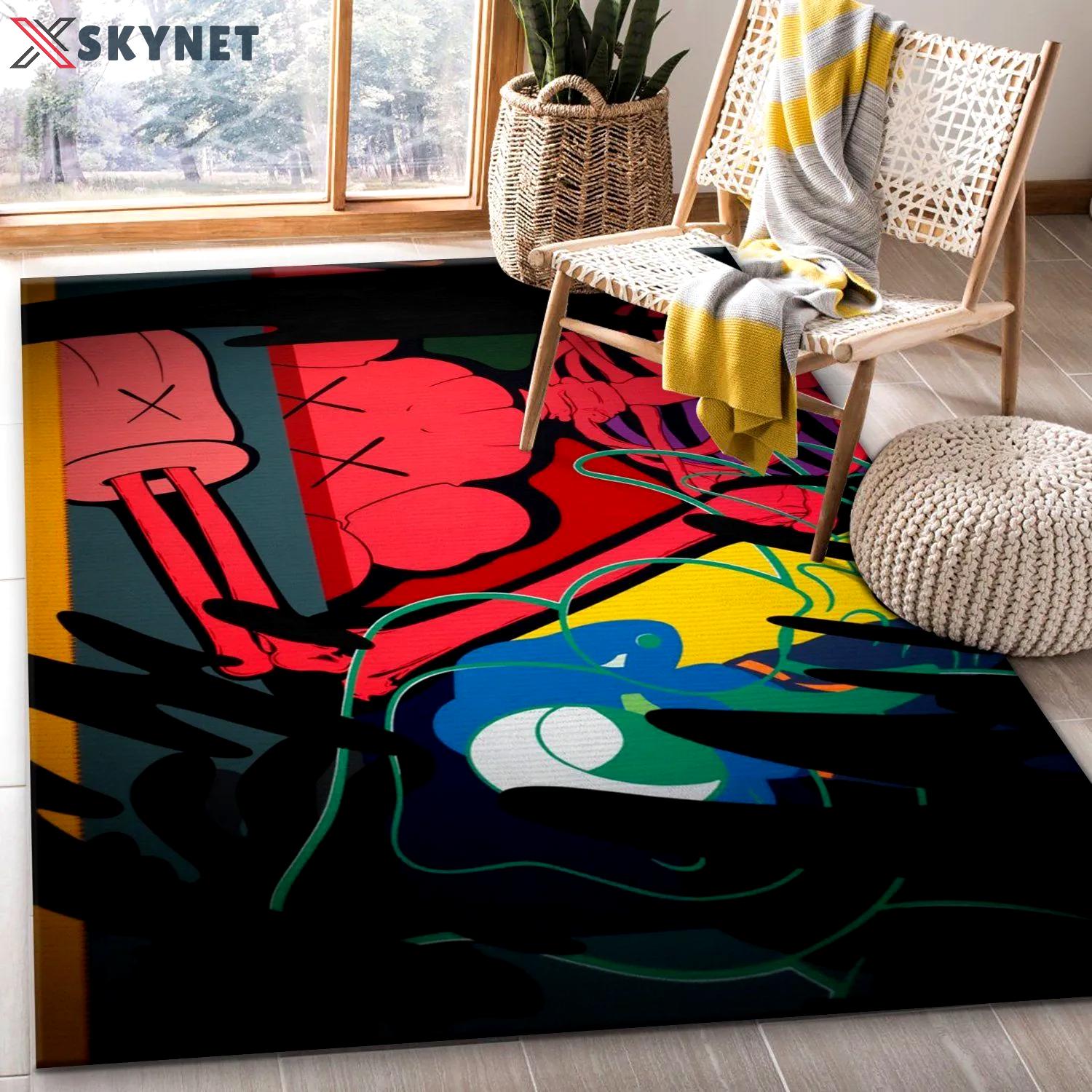 Rugs in living room and bedroom - Kaws area rug for christmas living room rug family gift us decor Rectangle Rug