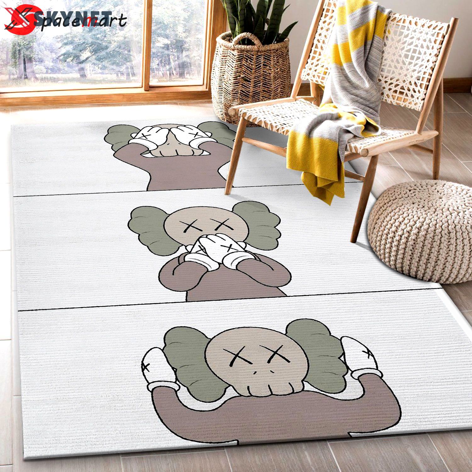 Rugs in living room and bedroom - Kaws feeling kaws rug home decor - rugs Rectangle Rug