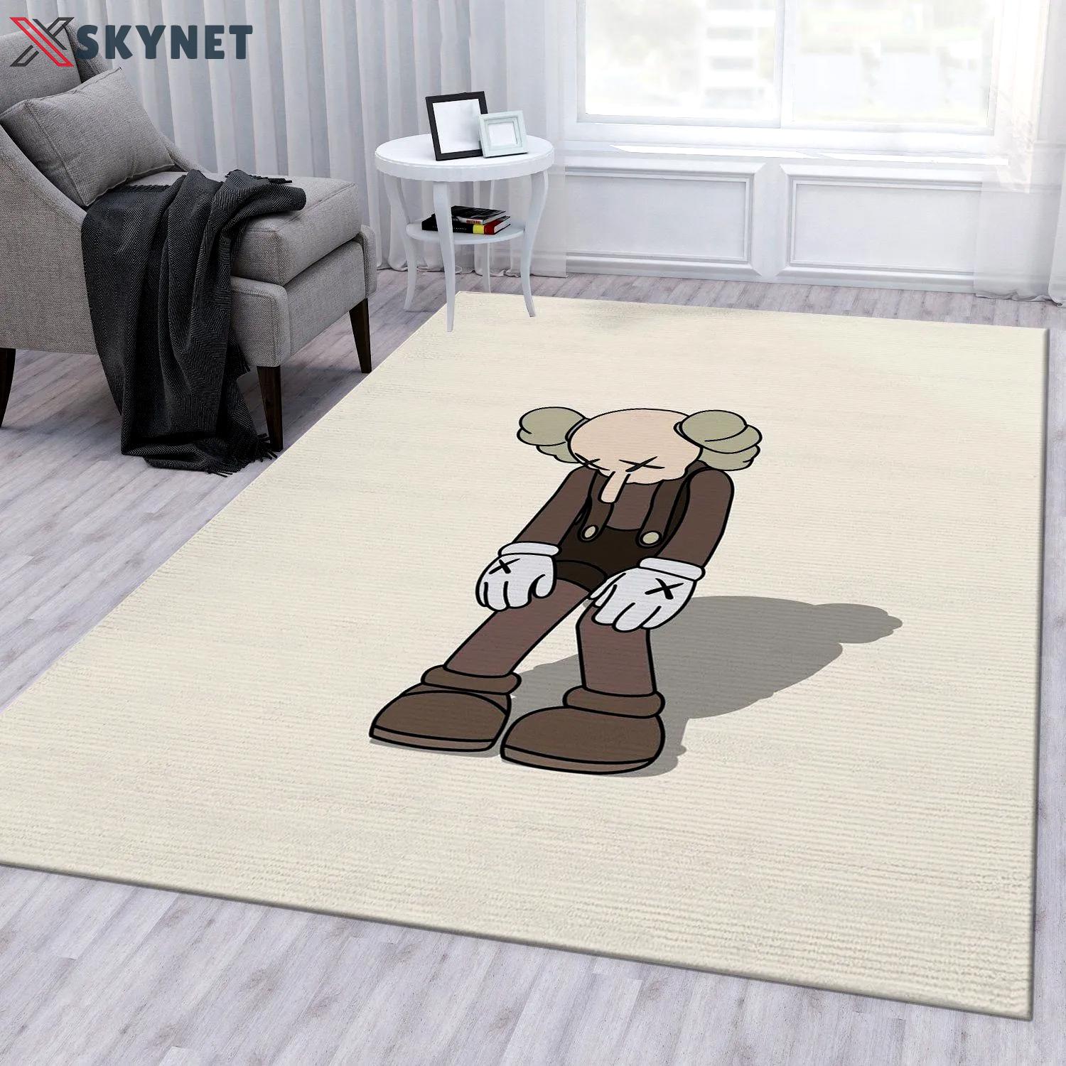 Rugs in living room and bedroom - Kaws small lie figure area rug for christmas bedroom rug floor decor home decorations Rectangle Rug