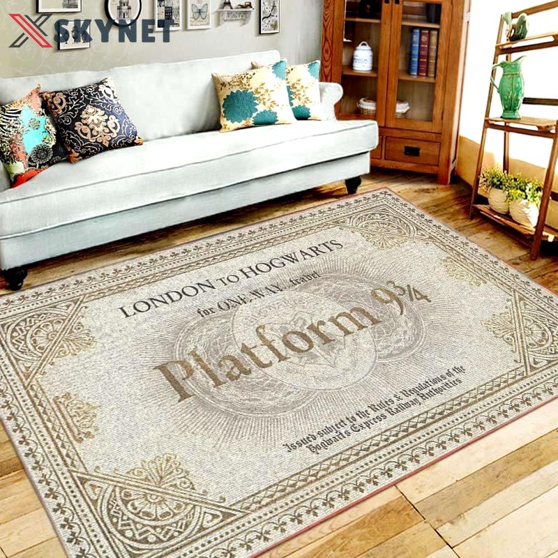 Rugs in living room and bedroom harry potter rug platform 9 3/4 all over print Rectangle Rug