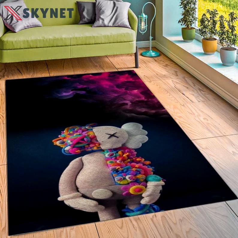 Rugs in living room and bedroom kaw modern rug - kaw cartoon rug - street fashion- flying man mat- sneaker room decor- living room rug- popular rug- boyfriend gift idea Rectangle Rug