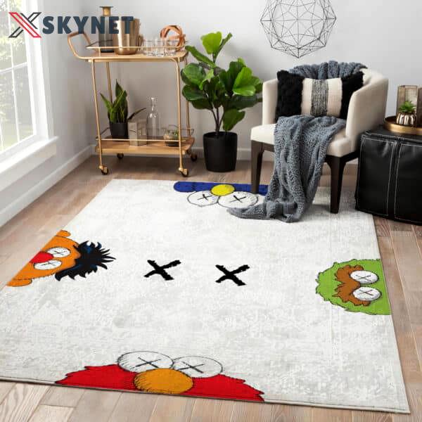 Rugs in living room and bedroom kaws x sesame street characters kwas rug home decor Rectangle Rug