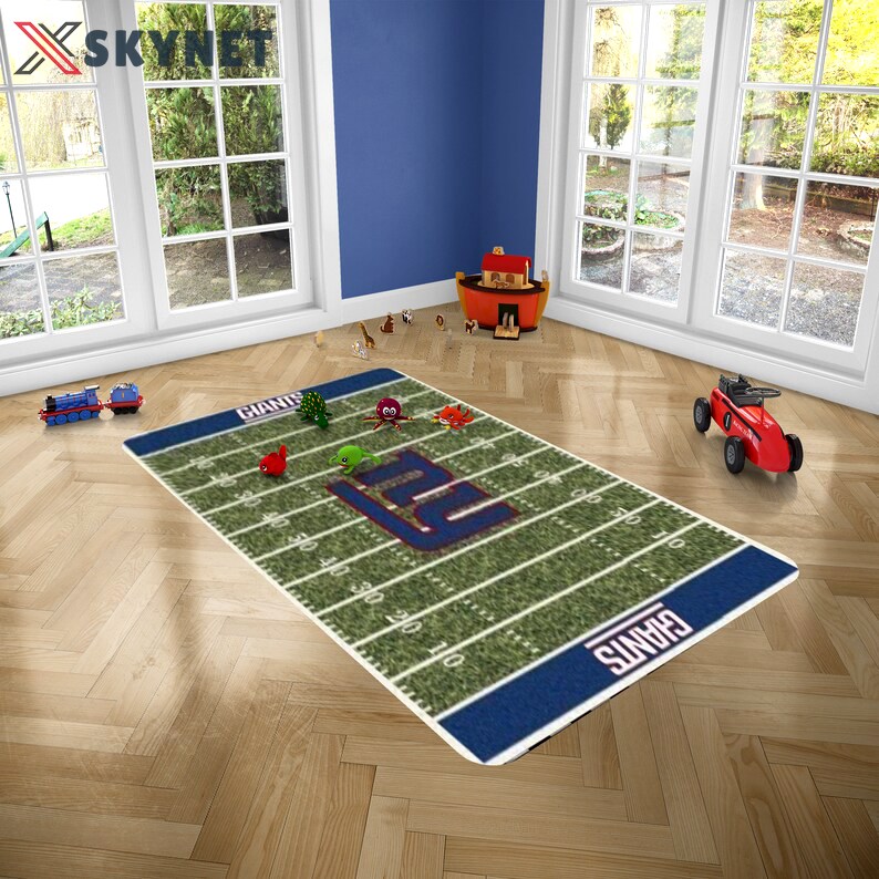 Rugs in living room and bedroom new york football team rugs - custom rug floor decor - soccer rug- football rug- boys room rugs- popular rugs- sports rugs- living room rugs Rectangle Rug