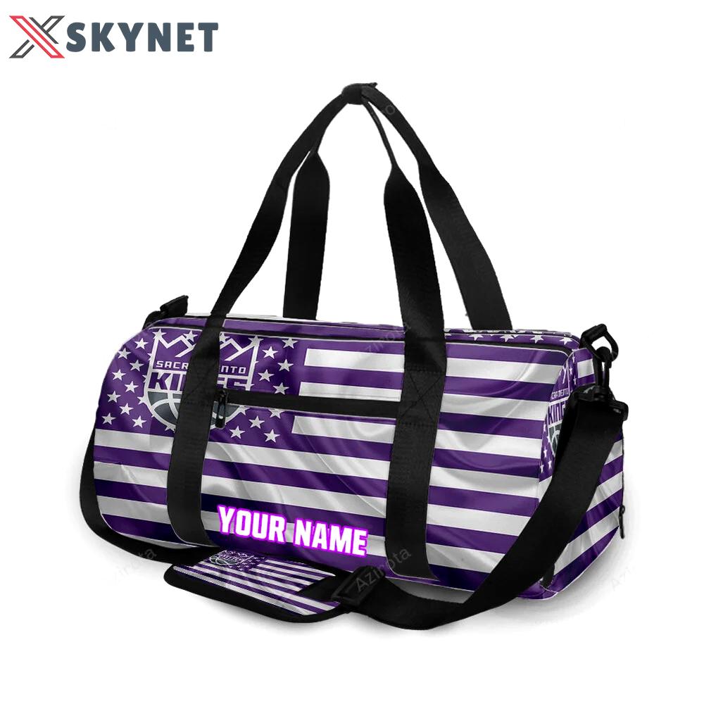 Sacramento kings emblem flag3 personalized name travel bag gym bag 2273 Travel Bag