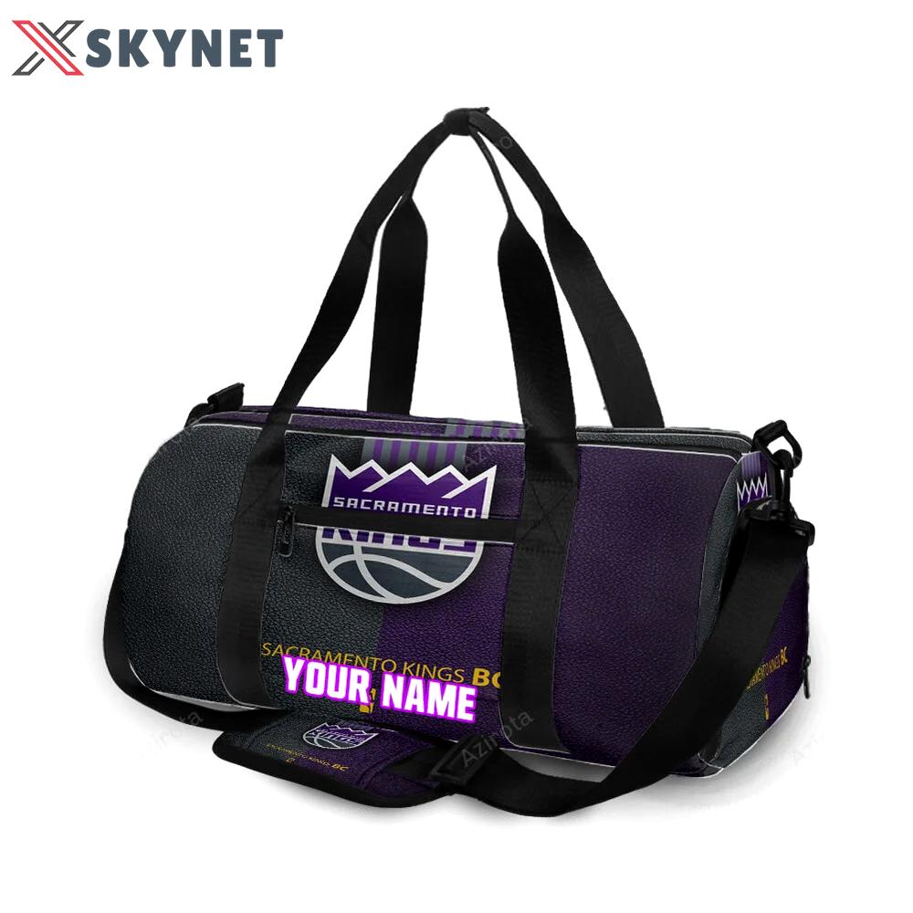 Sacramento kings emblem texture1 personalized name travel bag gym bag 2262 Travel Bag