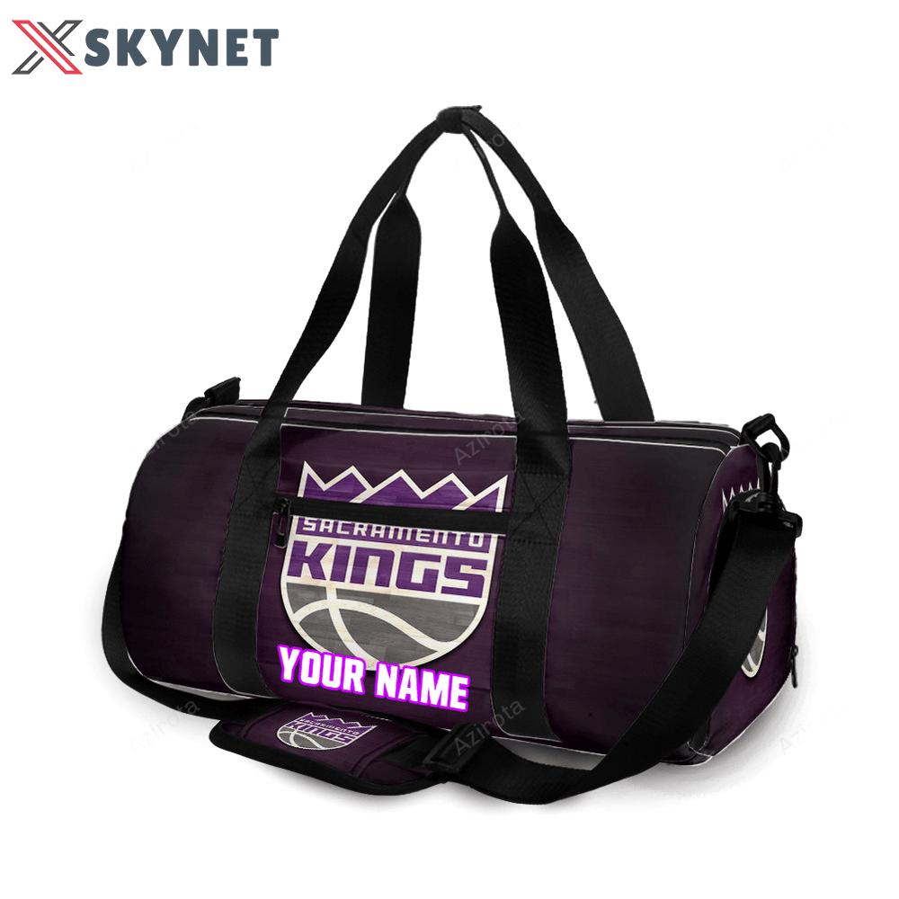Sacramento kings emblem wood3 personalized name travel bag gym bag 2336 Travel Bag