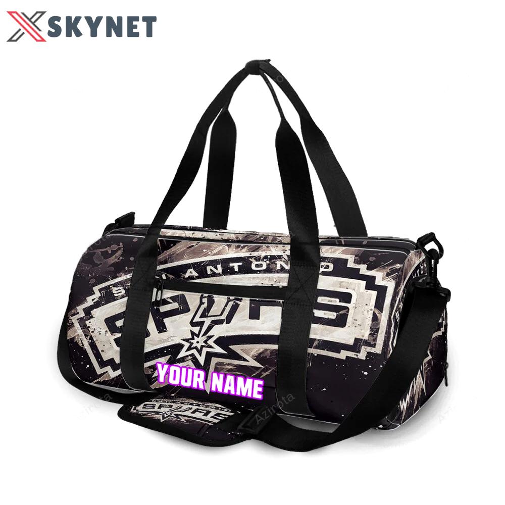 San antonio spurs black painting personalized name travel bag gym bag 2332 Travel Bag