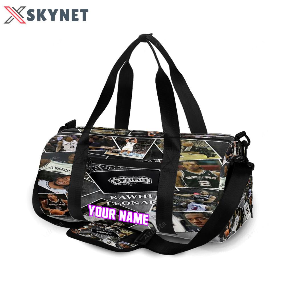 San antonio spurs kawhi leonard3 personalized name travel bag gym bag 2304 Travel Bag
