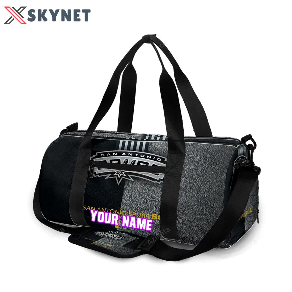 San antonio spurs leather black personalized name travel bag gym bag 2330 Travel Bag